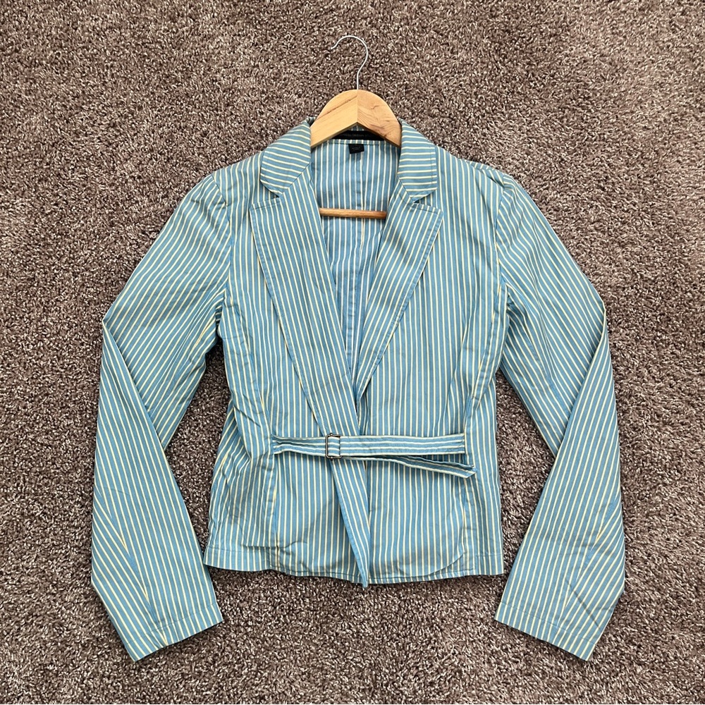 Striped Blue & Yellow Women's Jacket/Blouse